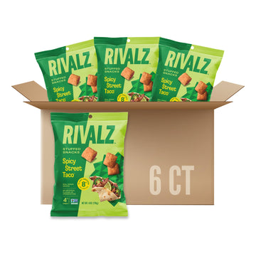 Rivalz Spicy Street Taco Stuffed Snacks - Delicious & Nutritious Veggie Snack Bites - Vegan, Gluten Free, & Non Gmo - Zero Added