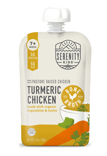 Serenity Kids Bone Broth Puree Made With Organic Veggies  Clean Label Project Purity Award Certified  3.5 Ounce Bpa-Free Pouch  