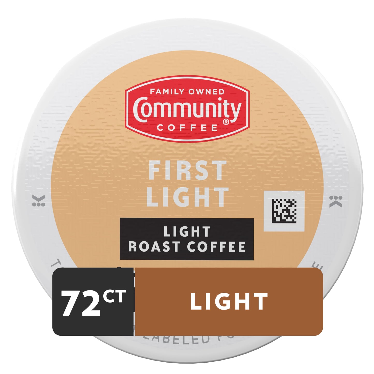 Community Coffee First Light Keurig Pods, Light Roast, 72 Count (12 Pods x 6 Packs)