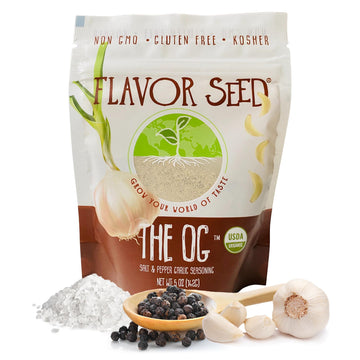 Flavor Seed The OG Organic Salt Pepper Garlic Seasoning, Carnivore & Keto Friendly Organic Garlic Salt, SPG Seasoning for Grilli