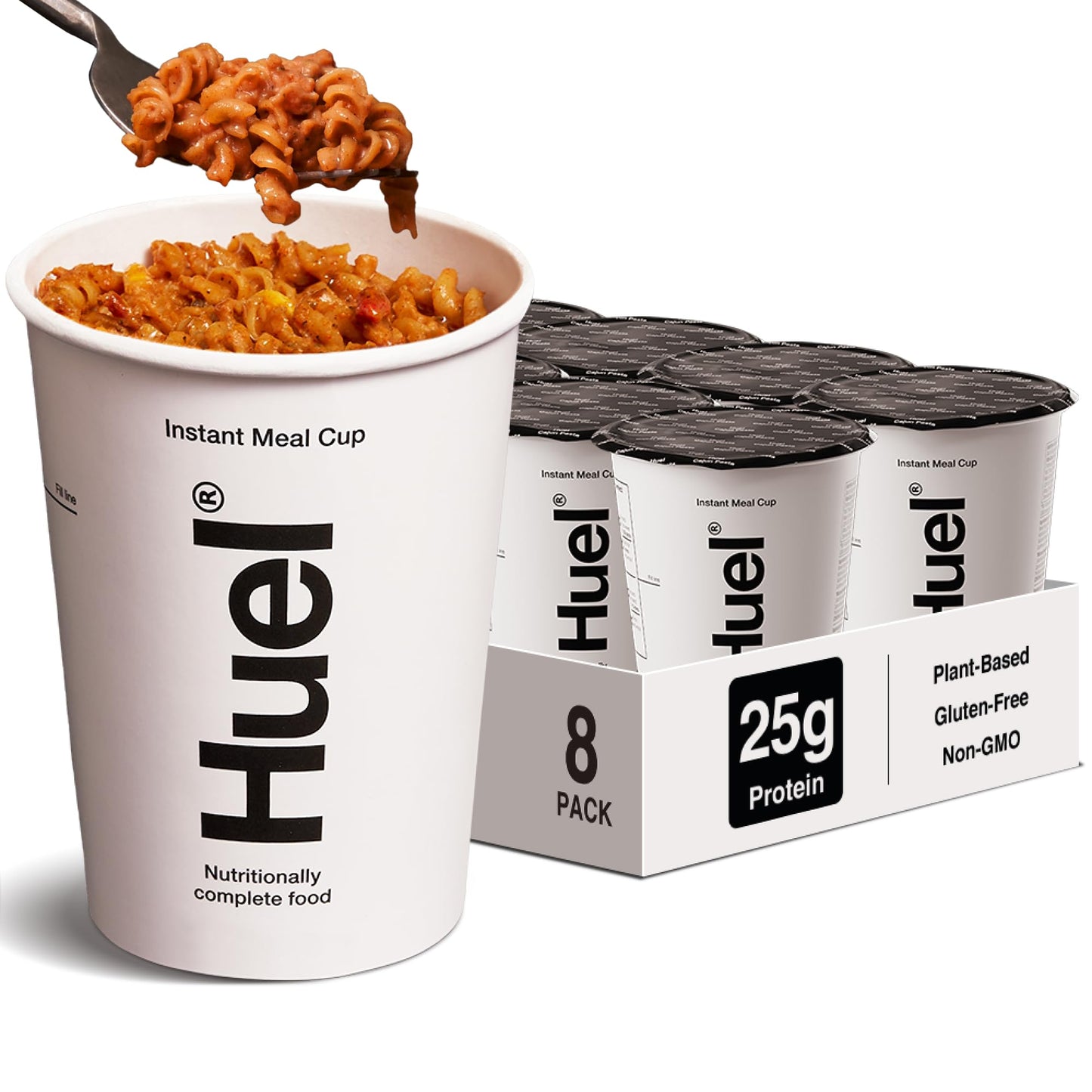 Huel Hot and Savory Cups | Cajun Pasta | 25g Protein Plant Based Instant Meal | 27 Vitamins and Minerals | 100% Nutritionally Co