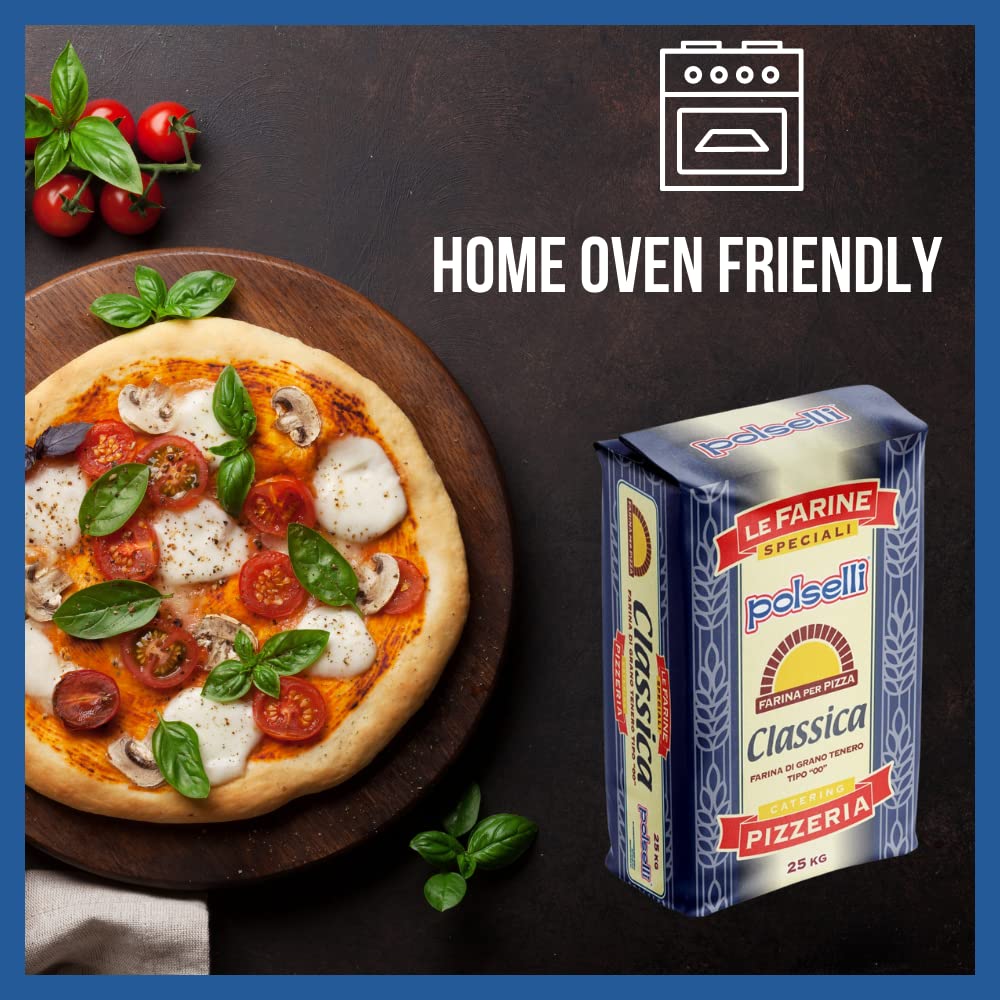 Polselli Classica, Type 00 Double Zero Flour, All Natural For Pizza, Bread, Pasta, And Baking, 1 Kg (2.2 Lbs)