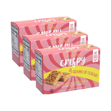 Skinny Crispy Birthday Cake Rice Treats, Vegan, Gluten-Free, Low Sugar, 18 Count (Pack of 3)