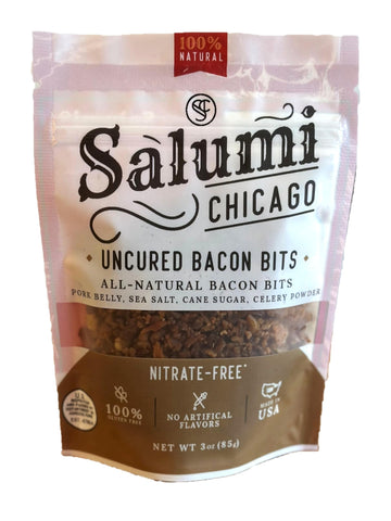 Uncured Bacon Bits - Natural Sea Salt Seasoned, Fully Cooked, Gluten-Free, No Added Nitrates or Nitrites, 3 oz - Keto & Paleo Fr