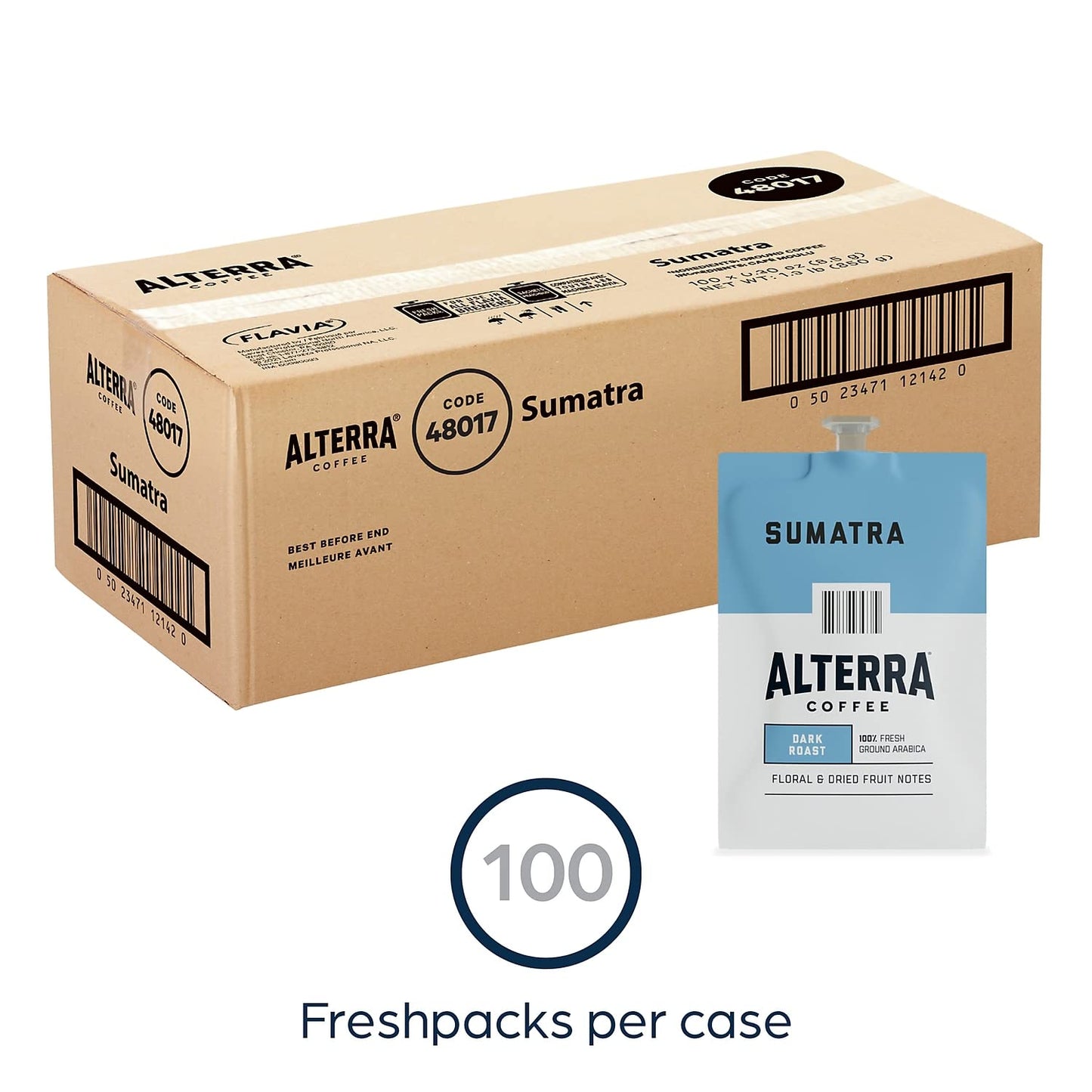 Flavia Alterra Sumatra Freshpacks, Dark Roast, 100 Count, Compatible with Flavia malt-inspired