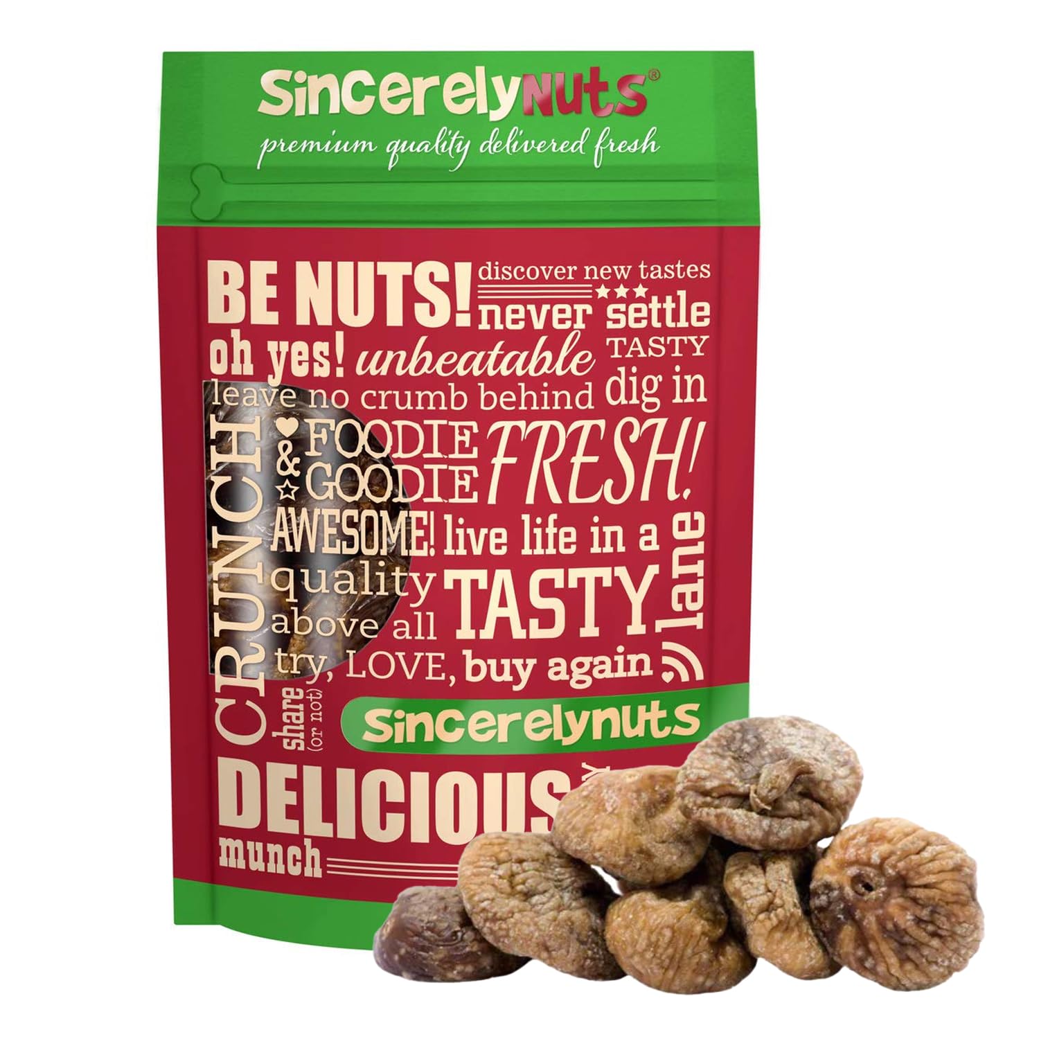 Sincerely Nuts Organic Dried Turkish Figs (1 LB)-Vegan, Kosher, and Gluten-Free Food-Nutritious and Delicious On-the-Go Snack-Lo
