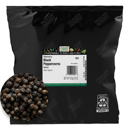 Frontier Herb Peppercorns - Whole - Black - Tellicherry Grade - Bulk - 1 Lb2