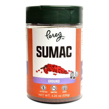 Pereg ground Sumac Spice Seasoning (4.25 Oz) - Traditional Middle Eastern Spice Blend - Fresh & Pure Sumac Spice Powder Full of