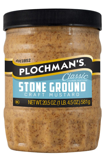 Plochman'S Premium Mustard, Natural/Stone Ground, 20.5 Ounce (Pack Of 12)