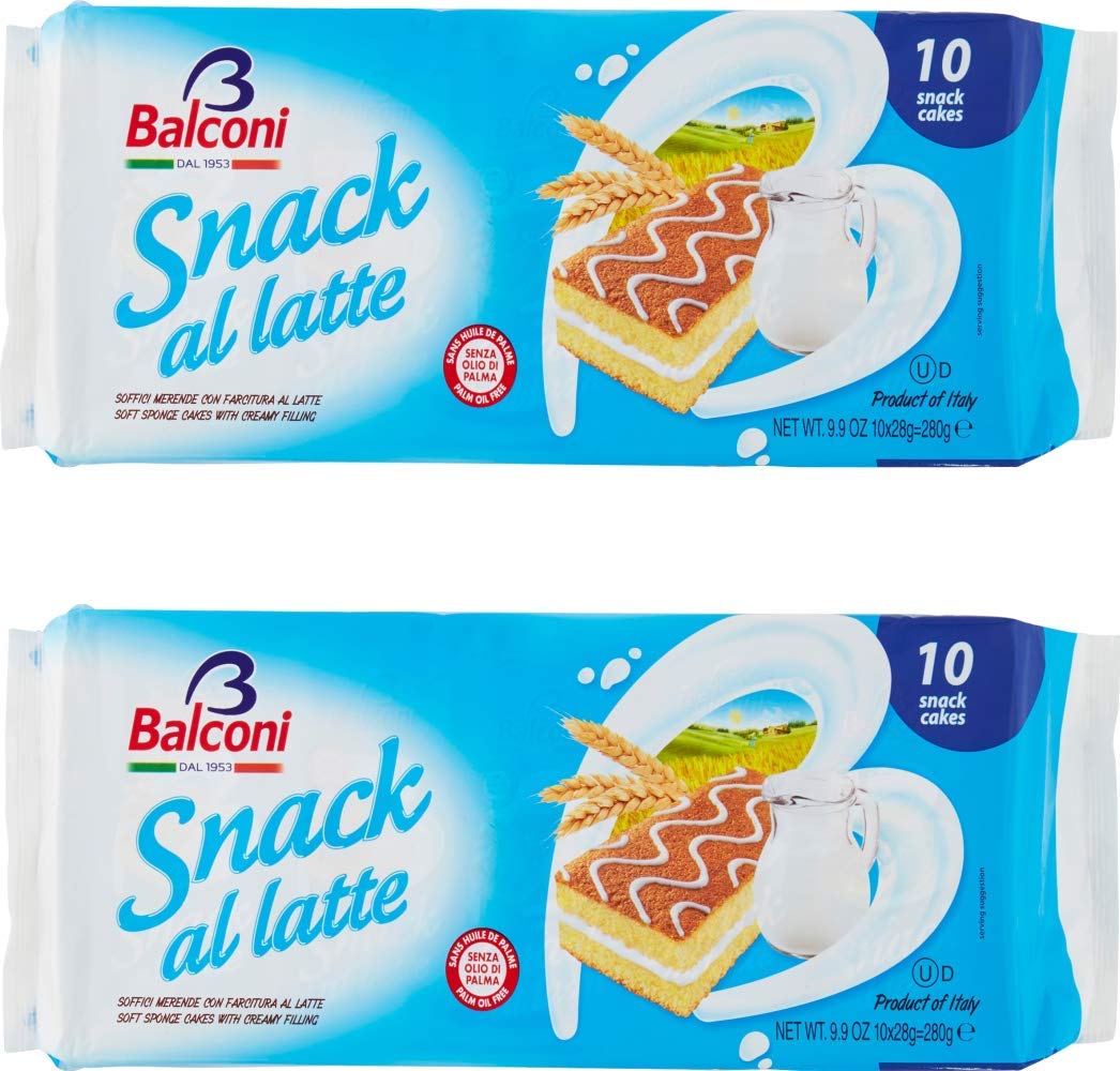 Balconi Snack al Latte Milk Sponge Cakes 280g / 9.9oz, pack of 2