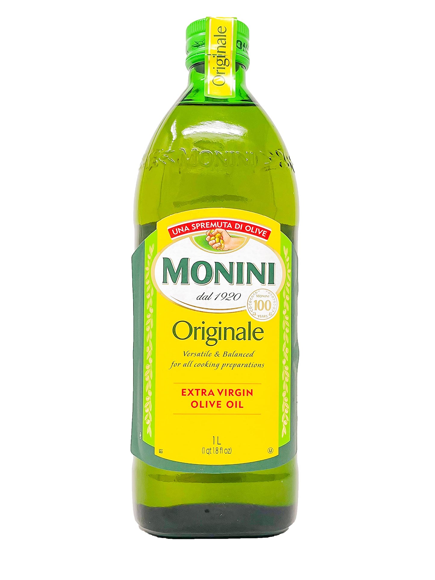 Monini Extra Virgin Olive Oil, 33.8 oz, 100% Pure, Cold Pressed, Italian Olive Oil