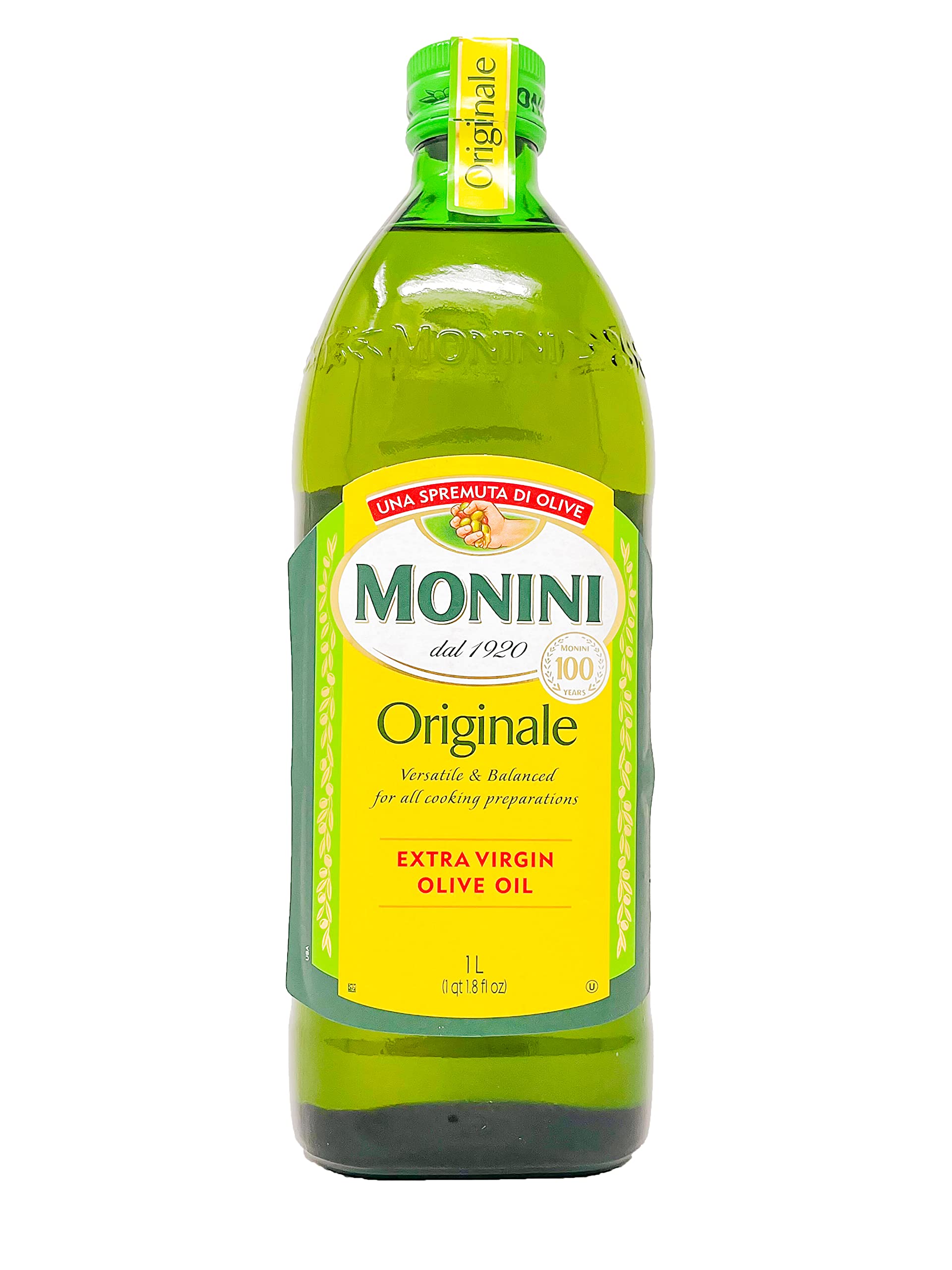 Monini Extra Virgin Olive Oil, 33.8 oz, 100% Pure, Cold Pressed, Italian Olive Oil
