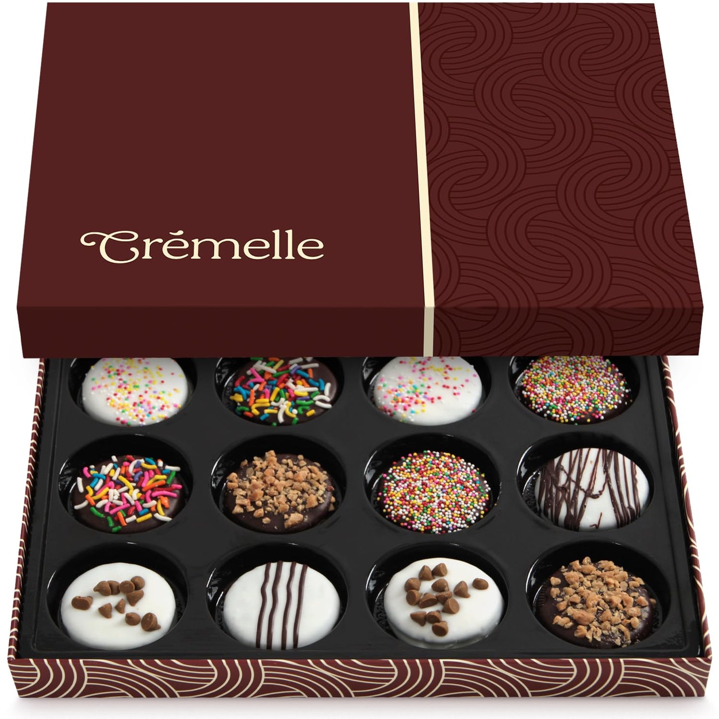 Cremelle Gourmet Cookies Gift Box  12 Pieces Of Food Gifts Cookies  Ideal ValentineS Day Chocolate Candy Gift Box For Friends  Colleagues And Loved Ones  Perfect Fancy Cookie For Holidays And Celebrations