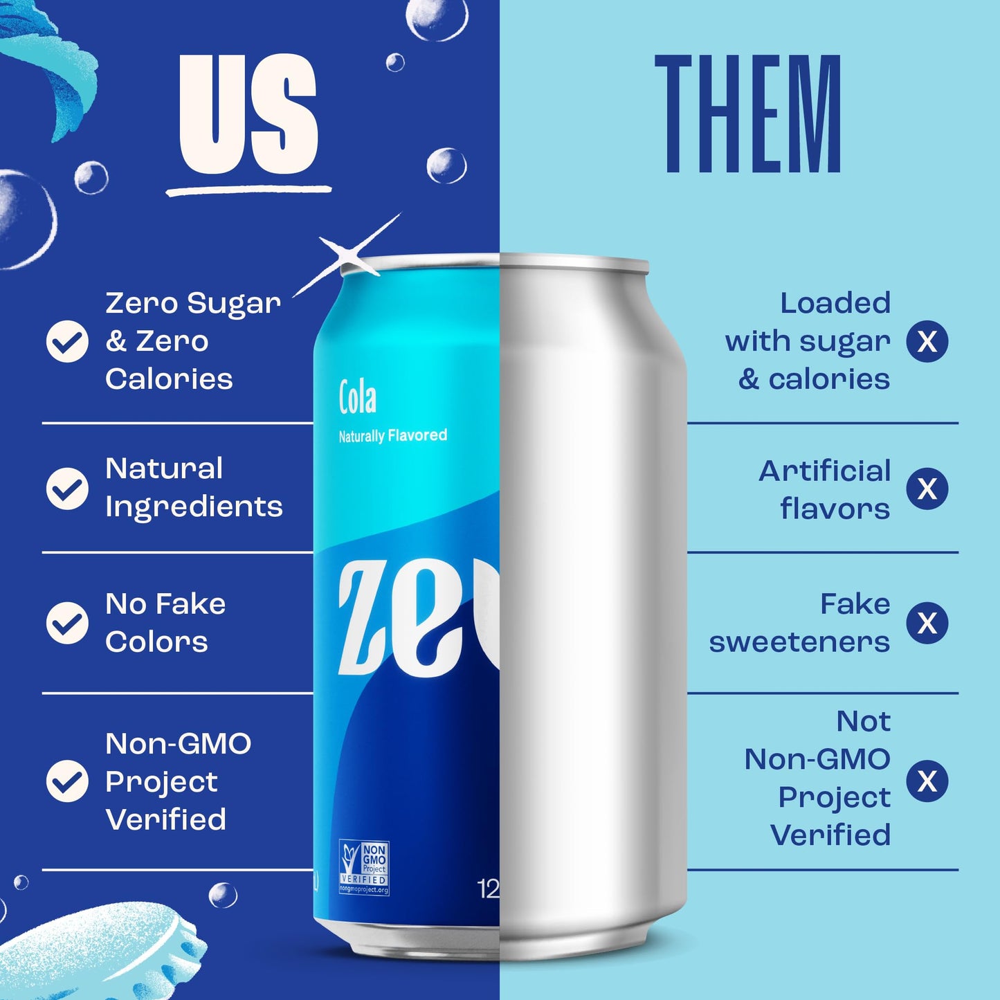 Zevia Zero Sugar Soda, Cola, 12 Ounce Cans (Pack of 12)