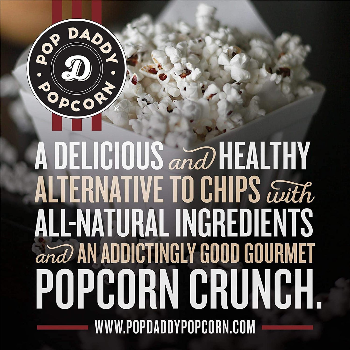 POP DADDY Gourmet Flavored Popcorn, Smoked Gouda, Gluten Free, 6oz Bags, 3 Pack