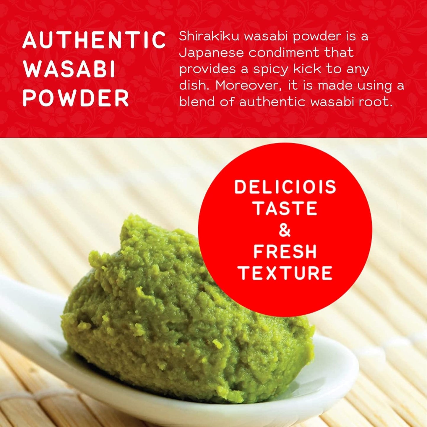 Shirakiku Wasabi Powder, Kosher Certified, 2.2 lb, Perfect for Asian Cuisine, 18.7 cm x 5 cm x 27.8 cm