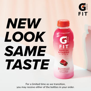 Gatorade Fit Electrolyte Beverage, Watermelon Strawberry, 16.9 Fl Oz Bottles (12 Pack), Healthy Hydration, Red