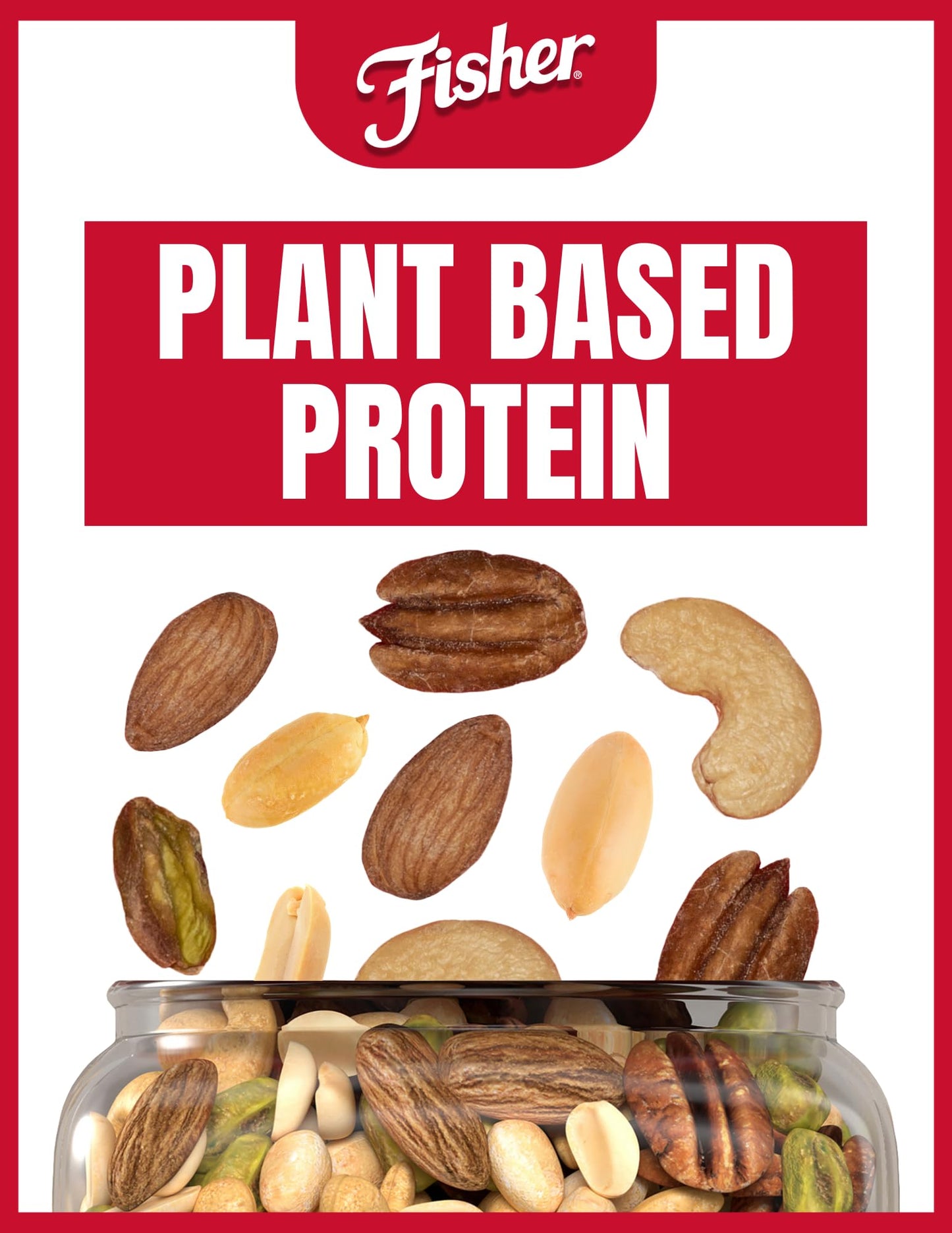 Fisher Mixed Nuts, Oven Roasted, Non-GMO, 24 Ounces, Peanuts, Almonds, Cashews, Pistachios, Pecans, Sea Salt