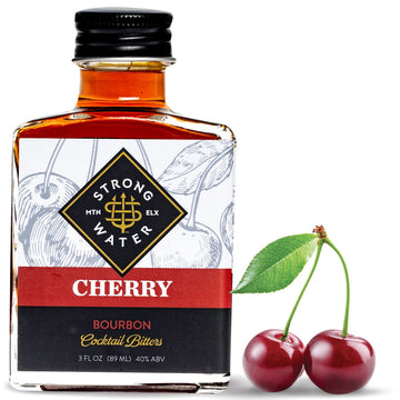 Strongwater Cherry Bitters - Bourbon Cherry Bitters for Cocktails, 3 Fl Oz, Made with Organic Cherries, Spiced with Cinnamon