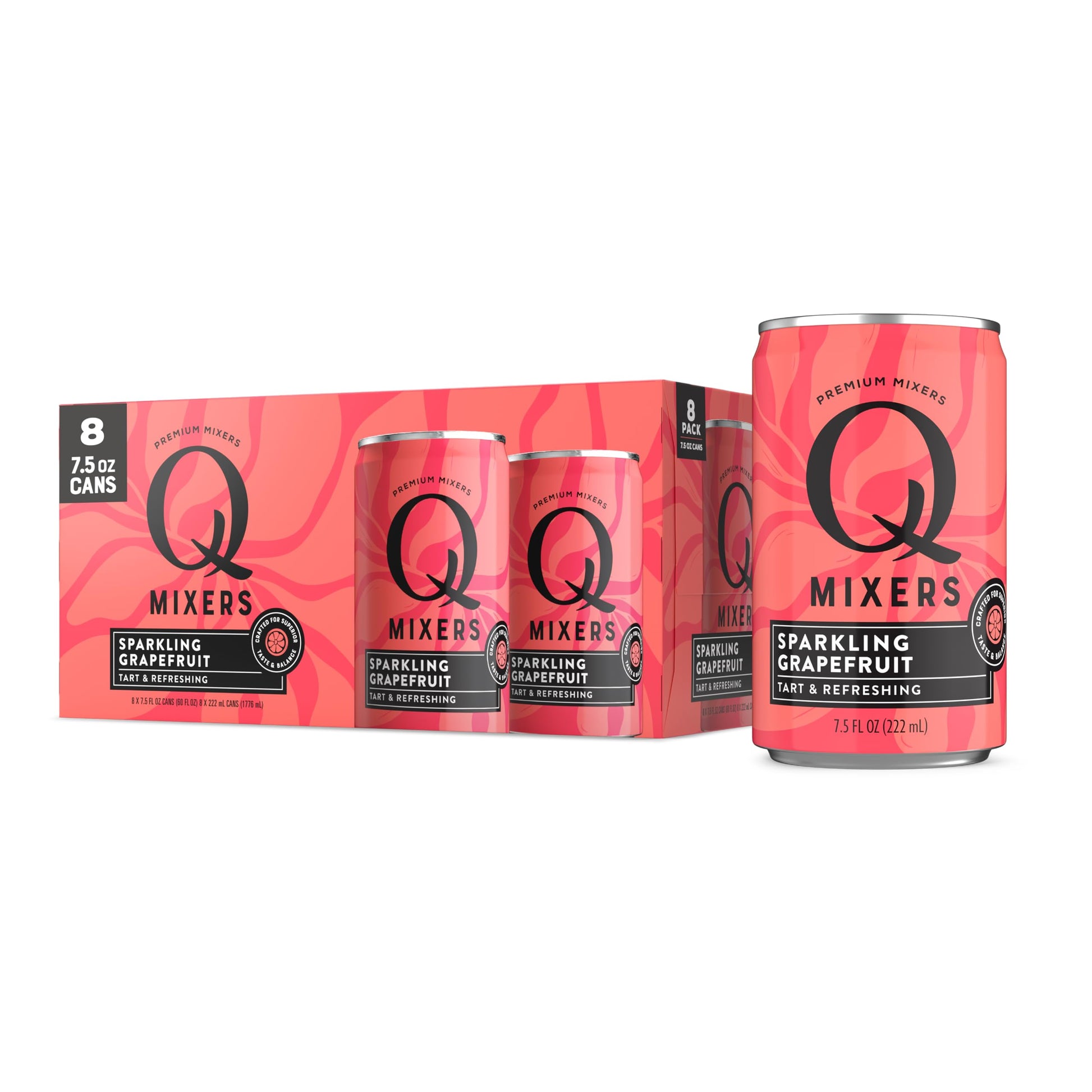 Q SPARKLING GRAPEFRUIT with Real Grapefruit, Ideal for Cocktails & Mocktails- Made with Real Ingredients, Perfectly Carbonated, 