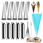 Non-stick Cream Cannoli Tubes, FantasyDay 18 Pcs Stainless Steel Baking Cones Pastry Roll Horn Croissant Mold Cannoli Shells wit