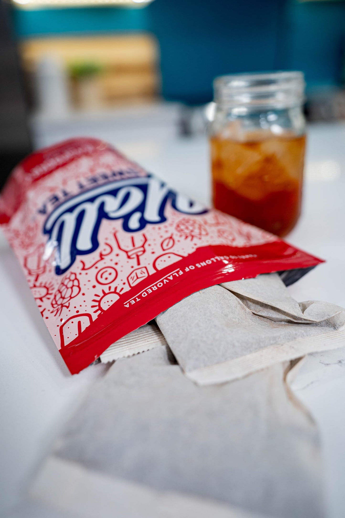 Yall Sweet Tea Raspberry Flavored Iced Tea Bags, 1 Gallon Size, 10 Bags Per Pack, Caffeinated, Quick Brew Southern Tea
