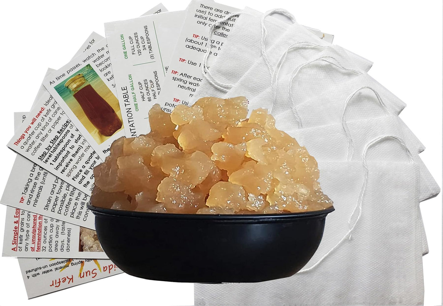 Florida Sun Kefir Water Kefir Grains with Brewing Bags & Portion Cups, 5.64 oz, Translucent
