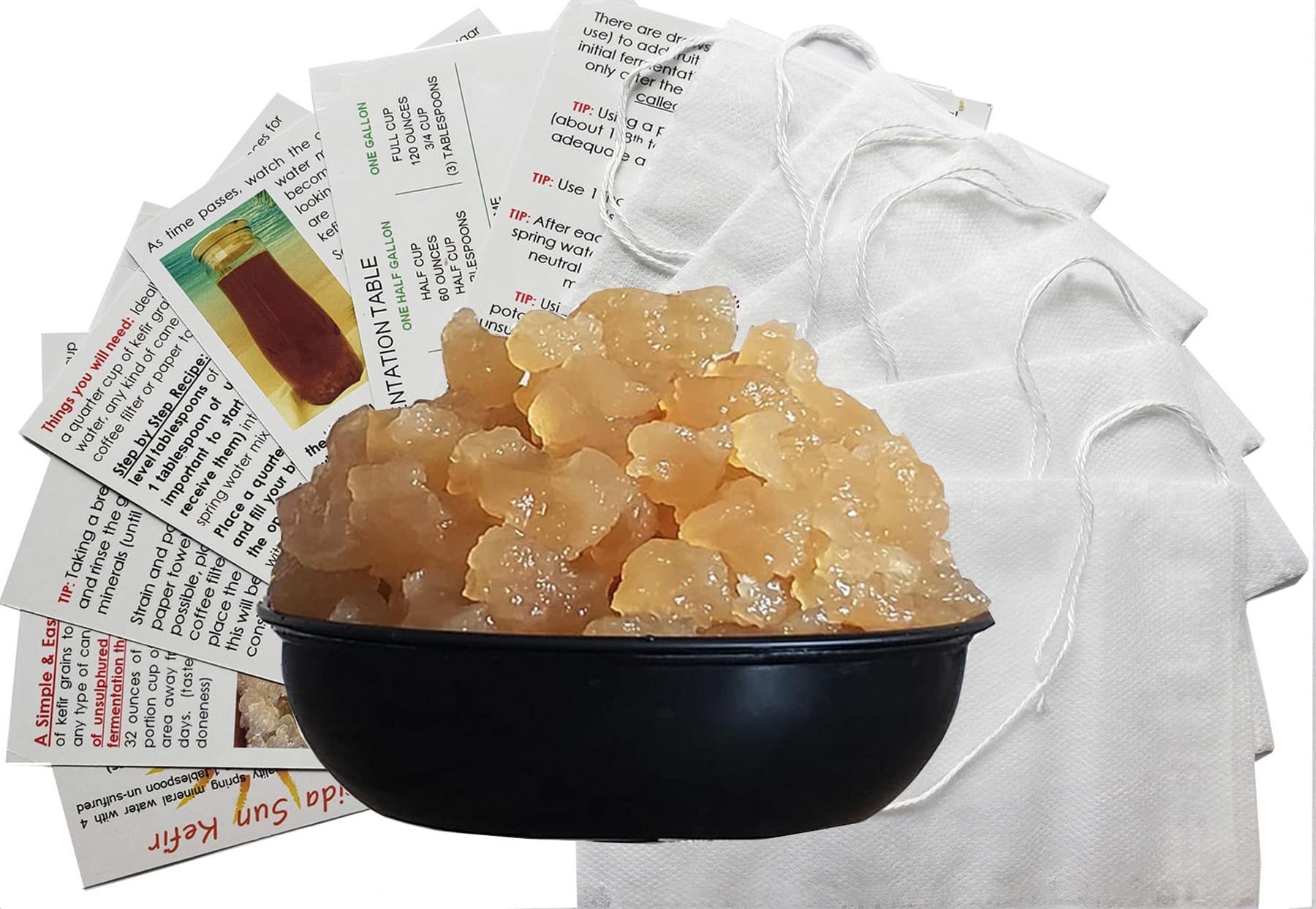 Florida Sun Kefir Water Kefir Grains with Brewing Bags & Portion Cups, 5.64 oz, Translucent