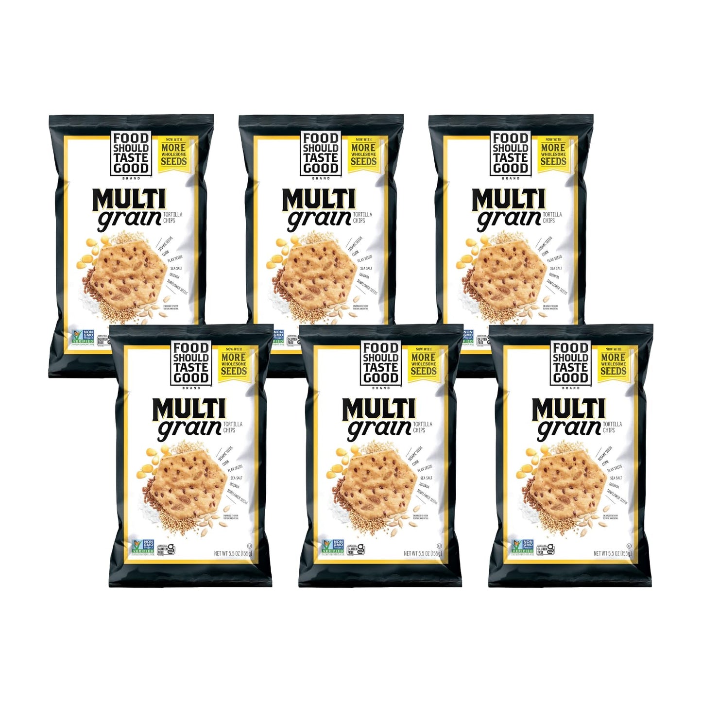 Food Should Taste Good Tortilla Chips, 5.5oz, Pack of 6 (Multigrain)