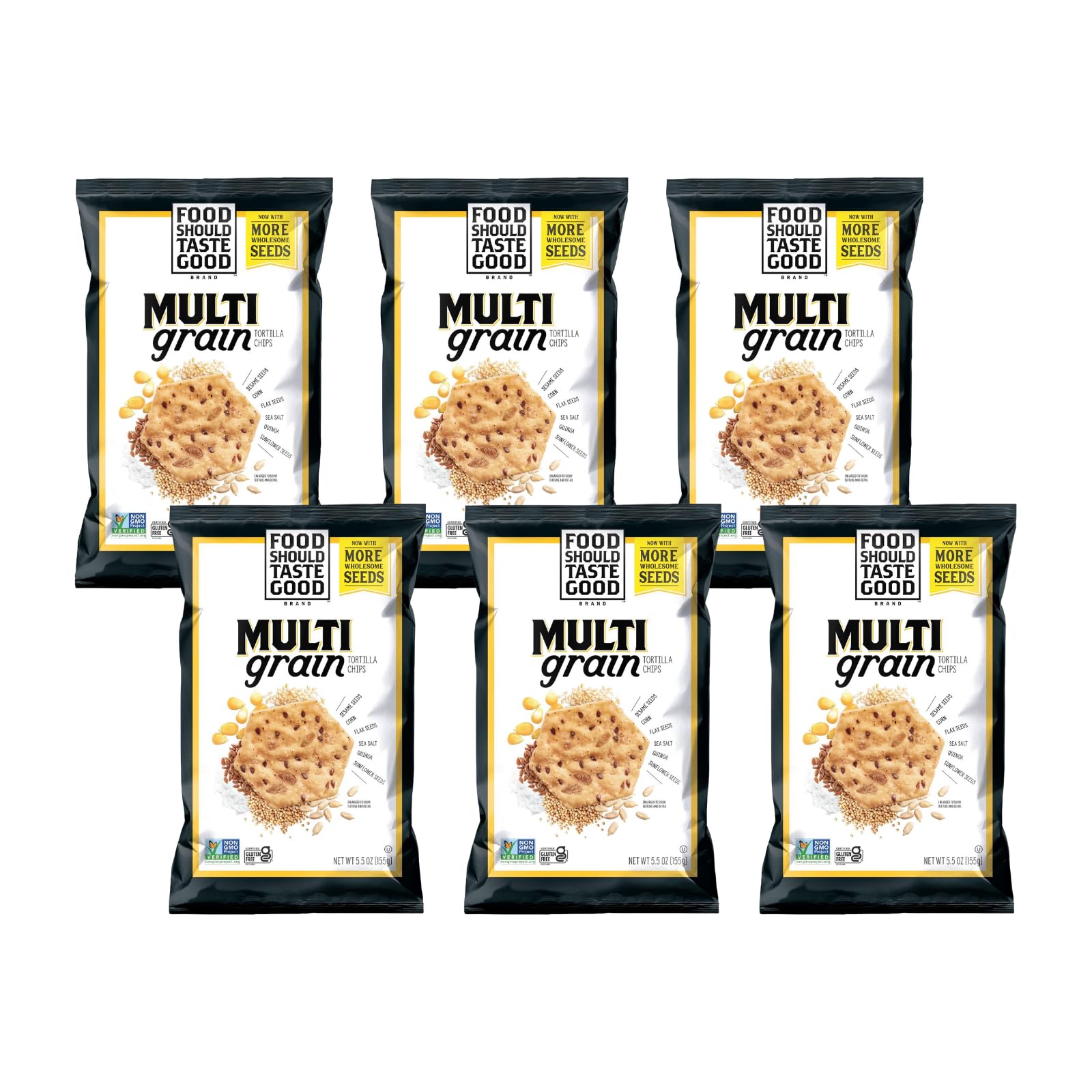 Food Should Taste Good Tortilla Chips, 5.5oz, Pack of 6 (Multigrain)