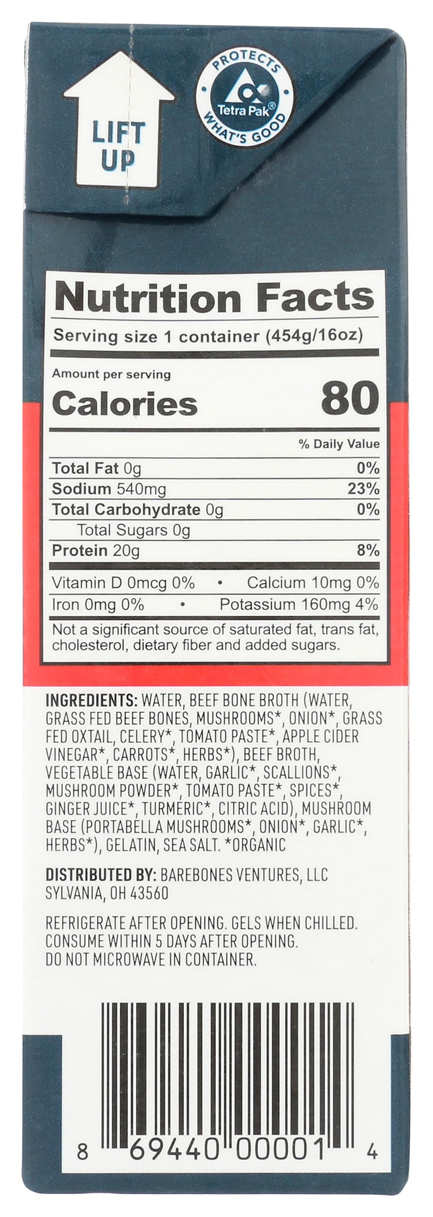 Bare Bones, Beef Bone Broth Classic, 16 Ounce