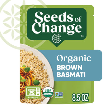 SEEDS OF CHANGE Organic Brown Basmati Rice, Microwaveable Ready to Heat, 8.5 Ounces (Pack of 6)