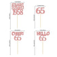 Gyufise 24Pcs Cheers to 65 Years Birthday Cupcake Toppers Glitter Sixty-five Straight Outta 1958 Cupcake Picks Happy 65th Cake D