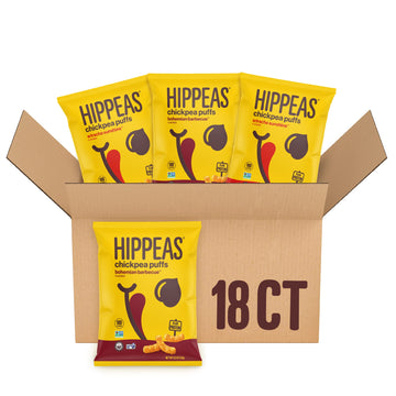 Hippeas Chickpea Puffs, Bold & Spicy Variety Pack: Barbecue, Sriracha, 0.8 Ounce (Pack Of 18), 3G Protein, 2G Fiber, Vegan, Glut