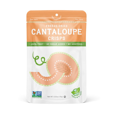Natures Turn Freeze-Dried Fruit Snacks, Cantaloupe Crisps, Pack Of 12 (0.53 Oz Each)