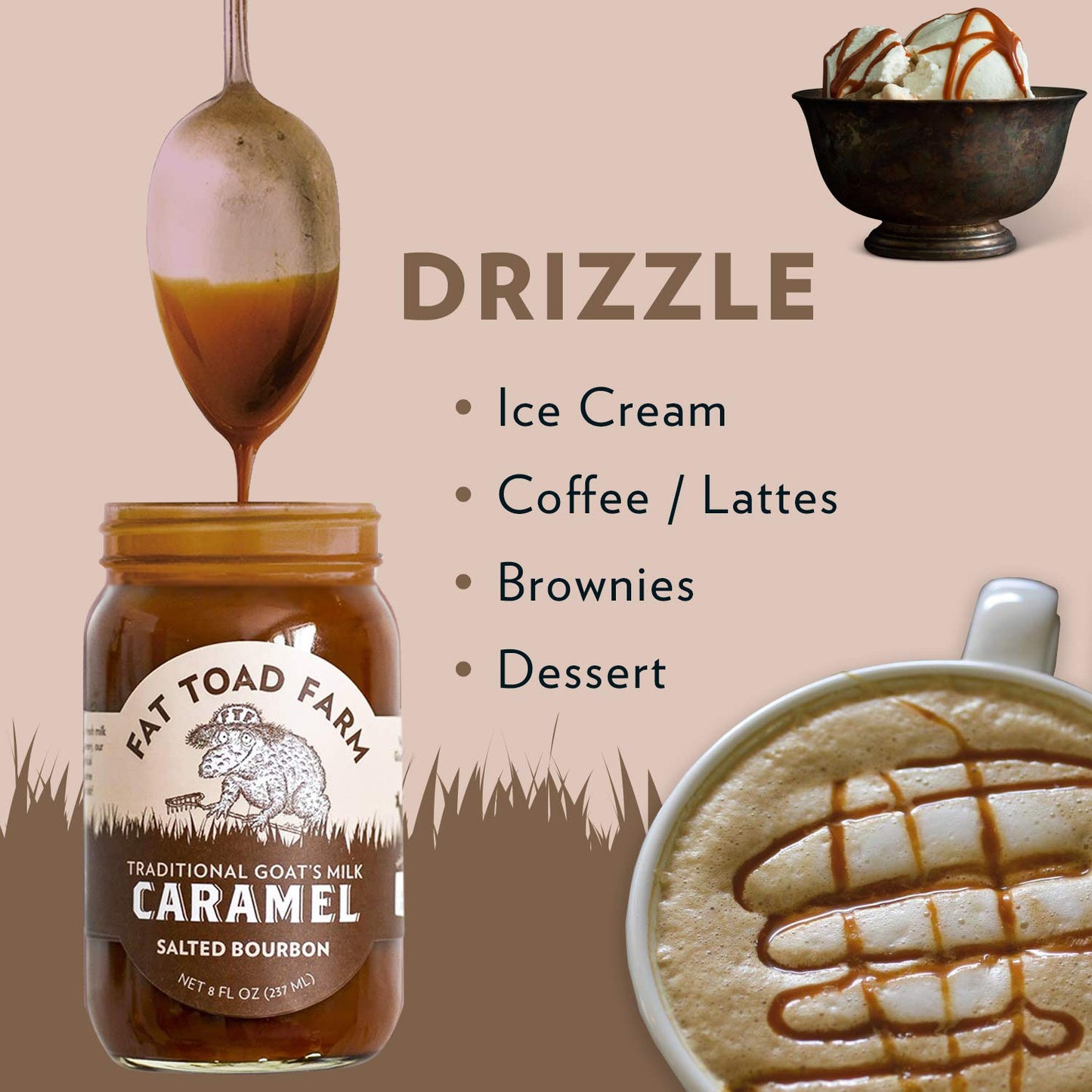 Fat Toad Farm Goat’s Milk Caramel Sauce, Salted spirit-inspired flavor, Gluten Free, 8 Fl Oz