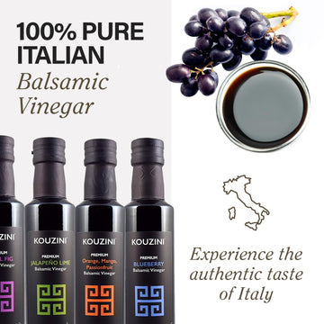Kouzini Ultra Premium Balsamic Vinegar 250Ml 6 Pack Bottle Set, Aged Balsamic Vinegars From Modena, Italy, Premium, Smooth & Ful