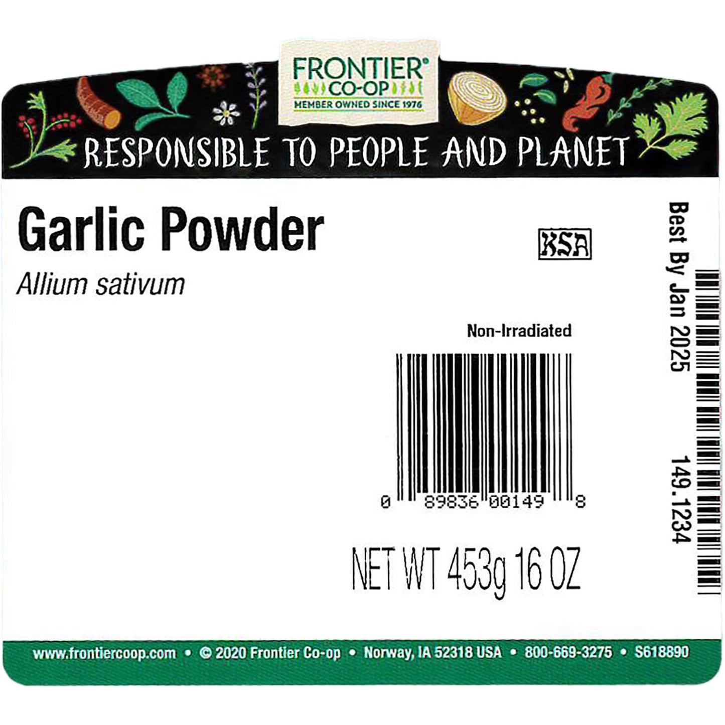 Frontier Garlic Powder, 1 Lb