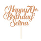 Personalized Happy Birthday Cake Topper Cake Decorations Double Sided Glitter Cake Toppers Custom Gifts For Women Men Friend Wit