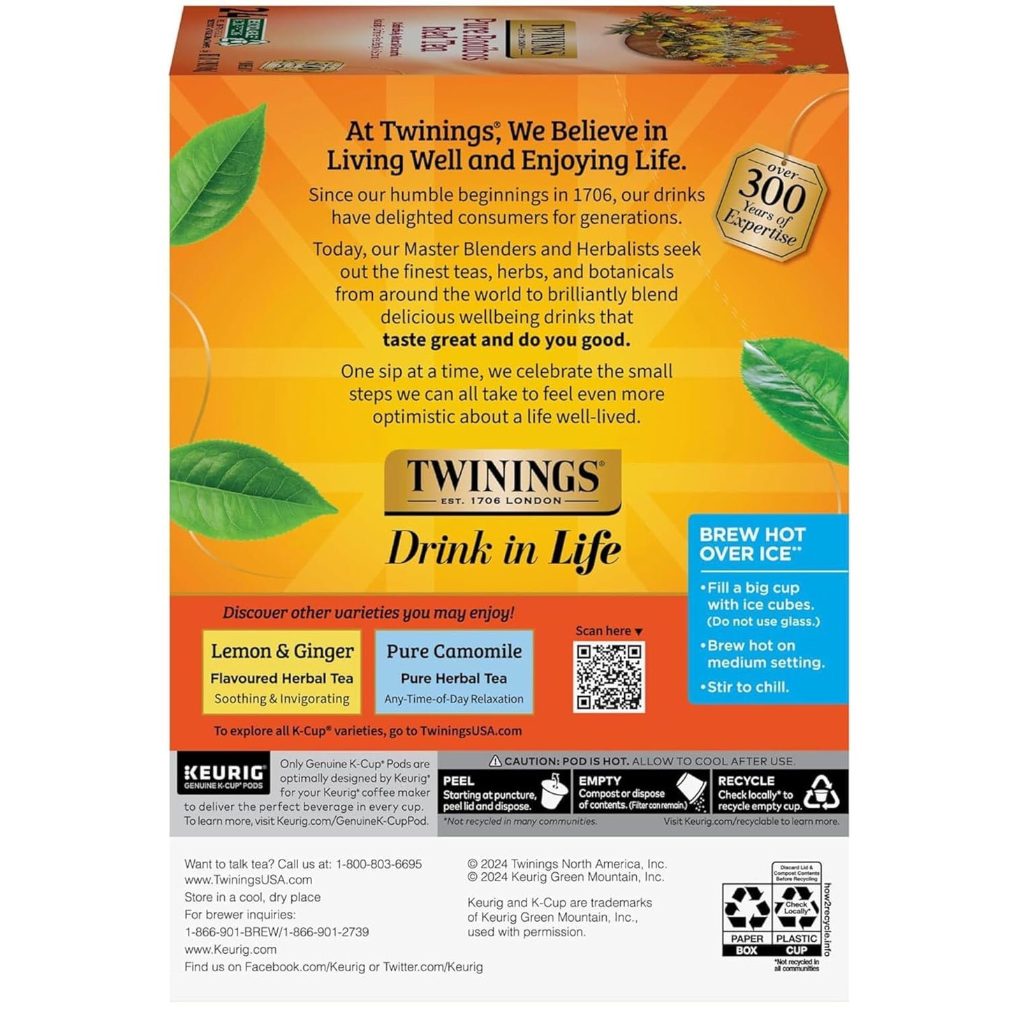 Twinings Decaf Earl Grey K-Cup Pods for Keurig, Decaffeinated Black Tea Flavoured with Citrus and Bergamot, 24 Count (Pack of 2)