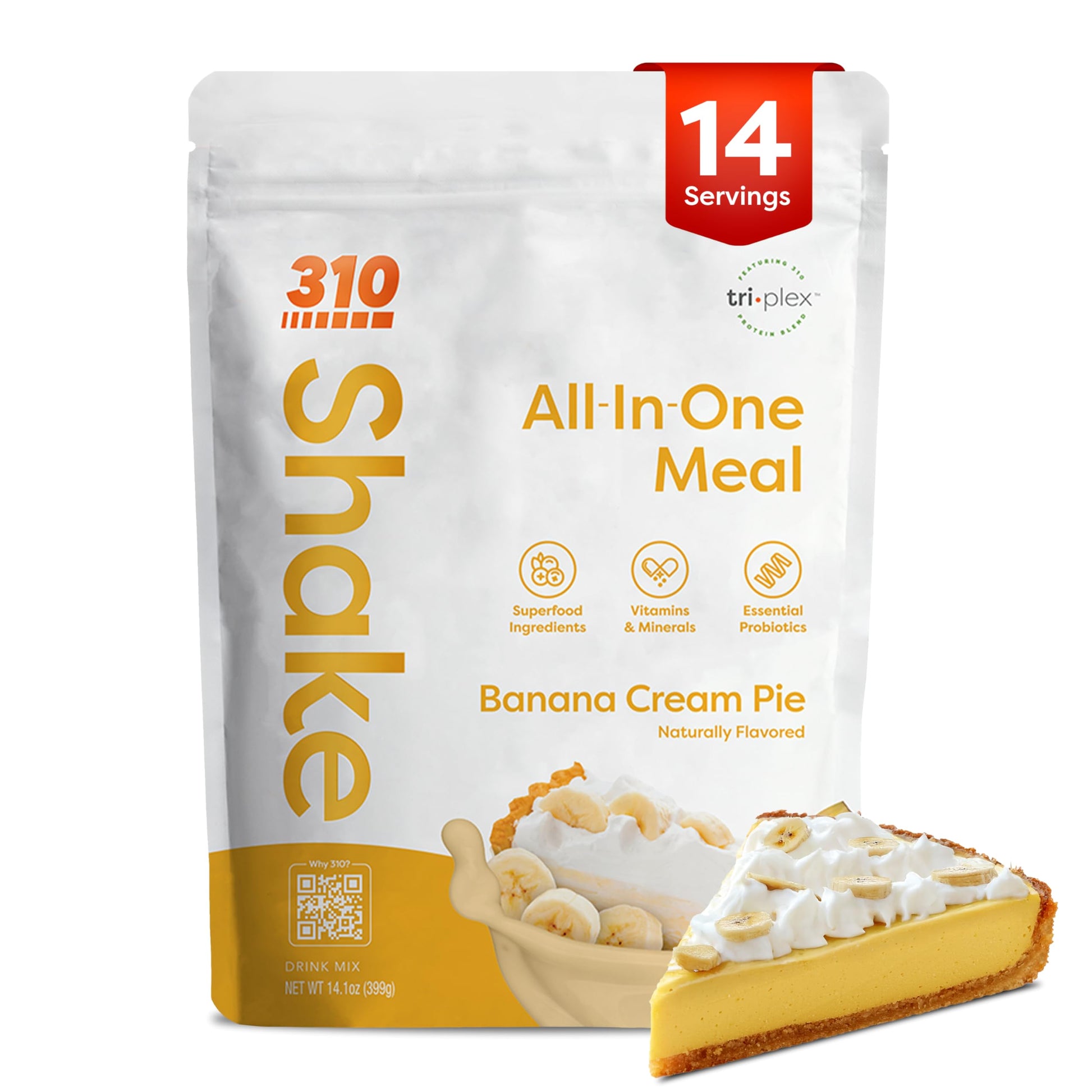 310 Nutrition All-in-One Plant-Based Meal Replacement Shake - High-Fiber Protein with Probiotics, Digestive Enzymes & Adaptogens