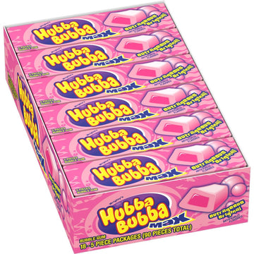Hubba Bubba Gum Max Bubble Gum Bulk, Individually Wrapped, Original Flavor, 5 Count Packs, 36 Pack Bundle