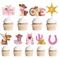 Wxiben My First Rodeo Decorations Girls - 36PCS First Rodeo Birthday Decorations Girl Western Cowgirl 1st Birthday Party Cupcake
