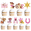 Wxiben My First Rodeo Decorations Girls - 36PCS First Rodeo Birthday Decorations Girl Western Cowgirl 1st Birthday Party Cupcake