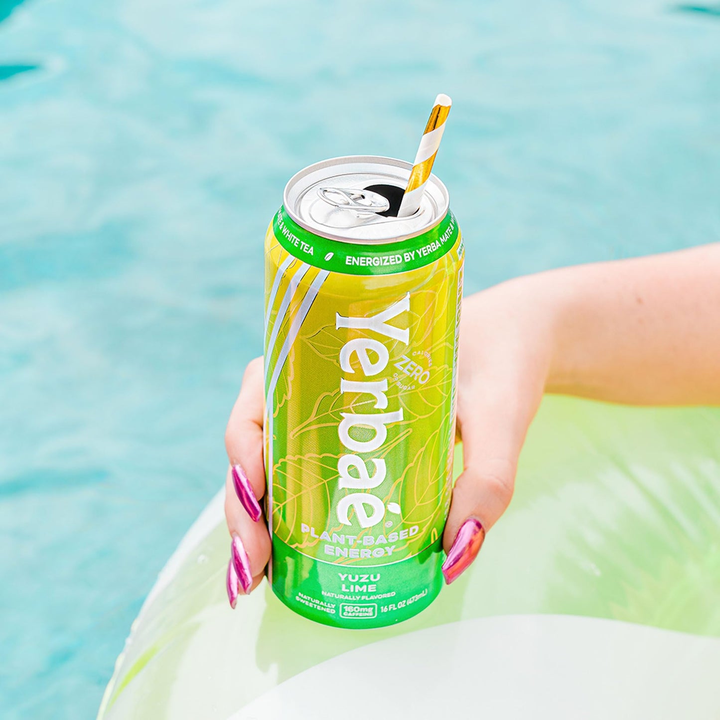 Yerba   Energy Beverage Yuzu Lime - Lemon Lime Flavor - 0 Sugar, 0 Calories, 0 Carbs, Energized by Yerba Mate. Yerbae is Natural