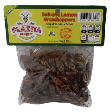 chapulines Oaxaca (grasshoppers) - gourmet edible insects from Oaxaca Mexico 30 g - 1.06 Oz (Salt and Lemon)
