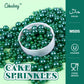 Cobakey Dark Green Sprinkles For Cake Decorations 3.52 Ounce Edible Pearl Sugar Sprinkles For Cupcake Toppers Wedding Party Vale