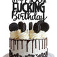 Caiwowo Happy 50th Birthday Cake Topper - Black Glitter Party Decoration