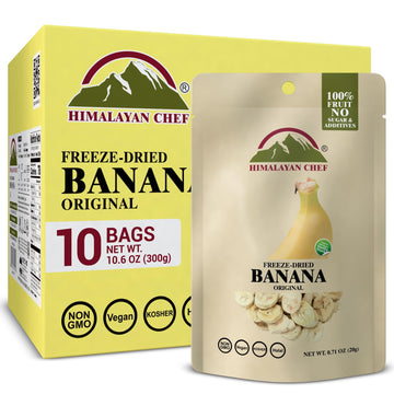 Himalayan Chef Freeze-Dried Fruit  Freeze-Dried Banana Crisp  20g/EACH 10 Bags | Healthy Snacks  Organic Fruits Snacks | Ideal Snacks for Kids & mature-themed