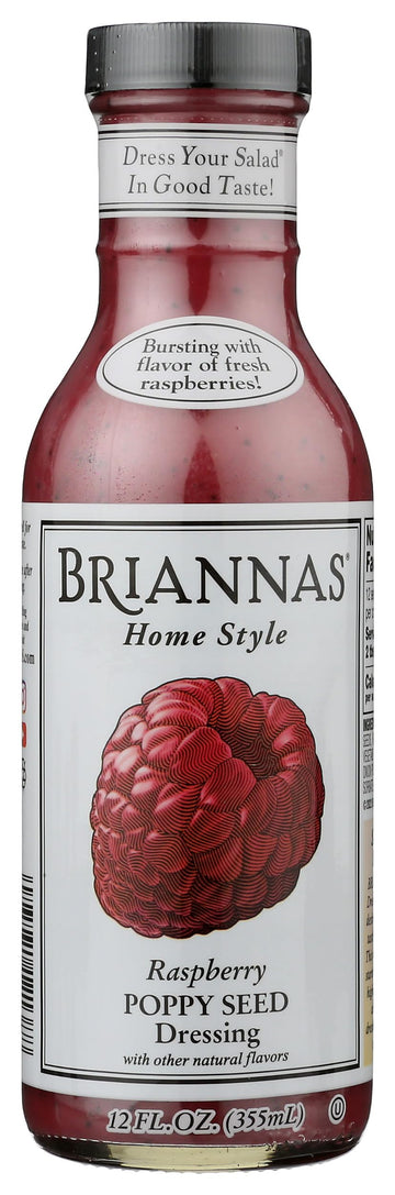 Briannas Rasberry Poppy Seed Dressing, 12 Oz. Bottle Pack of 6